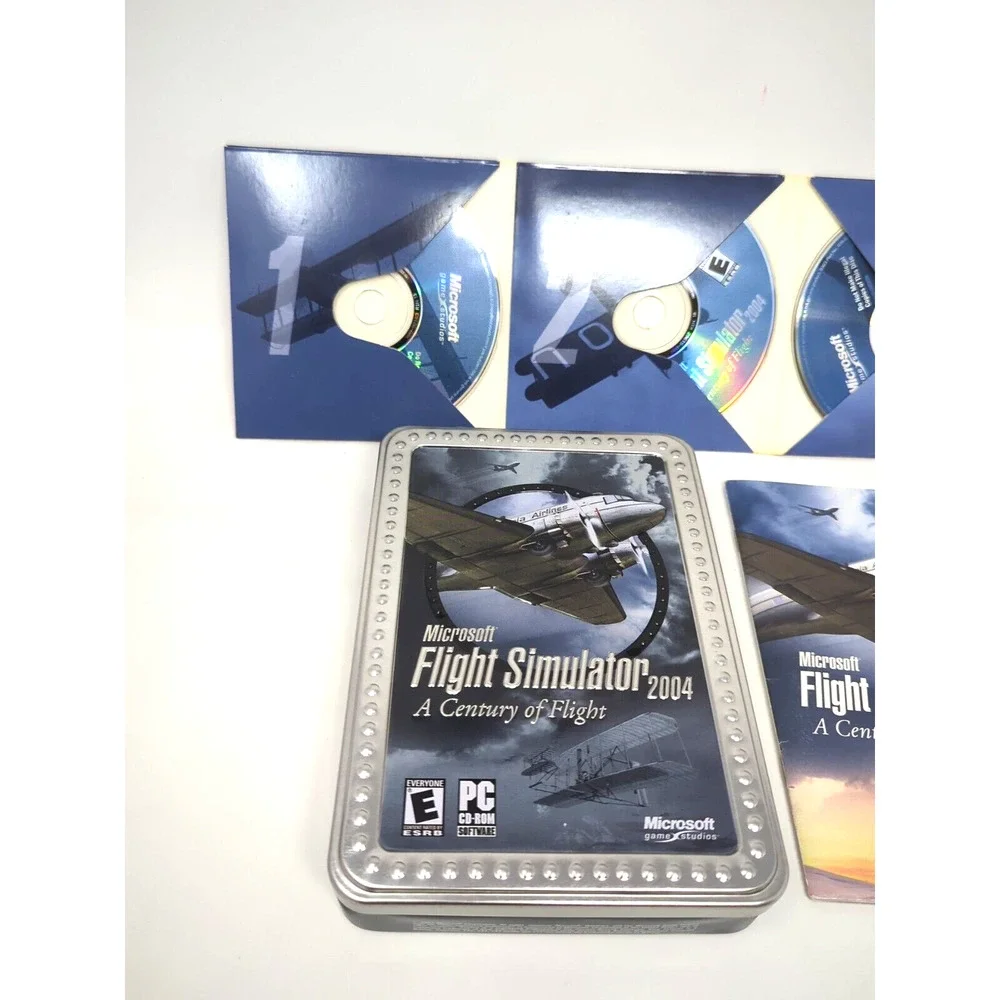 Microsoft Flight Simulator 2004 A Century of Flight PC 2003 4 Disc Set Preowned